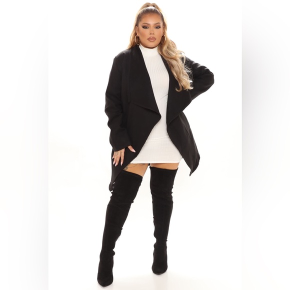 Fashion Nova Sleek Thick Wrap Cardigan Style Coat Medium - Picture 2 of 8